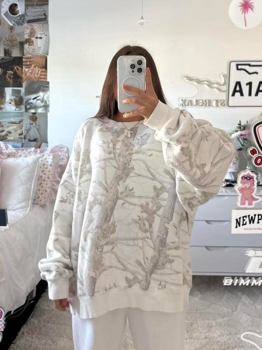 Dairy boy camo woodland pink puff sweatshirt